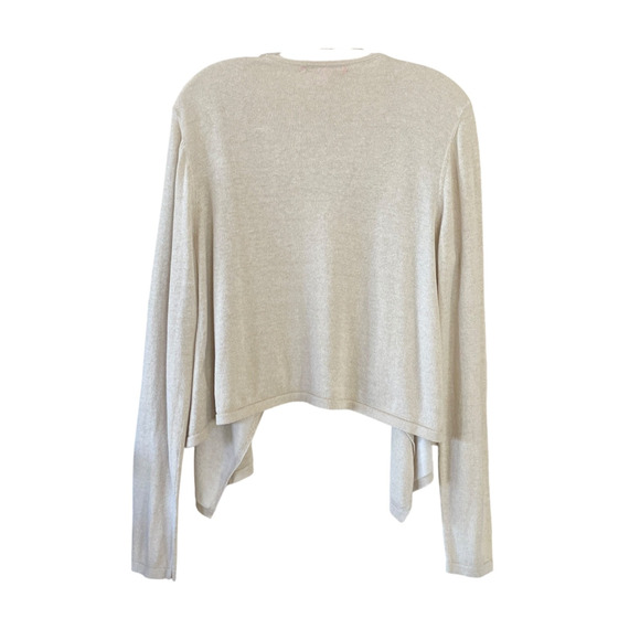 LILLY PULITZER Women's Size XL Beige Gold Metallic Open Front Cardigan Sweater - Picture 3 of 7